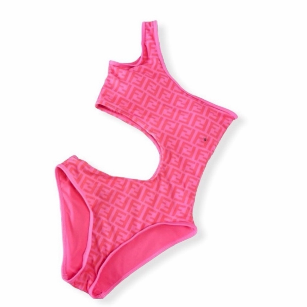 Fendi Vibrant Pink Cut-Out Swimsuit
